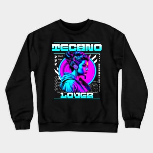 TECHNO  - Lover Headphone Steez Crewneck Sweatshirt